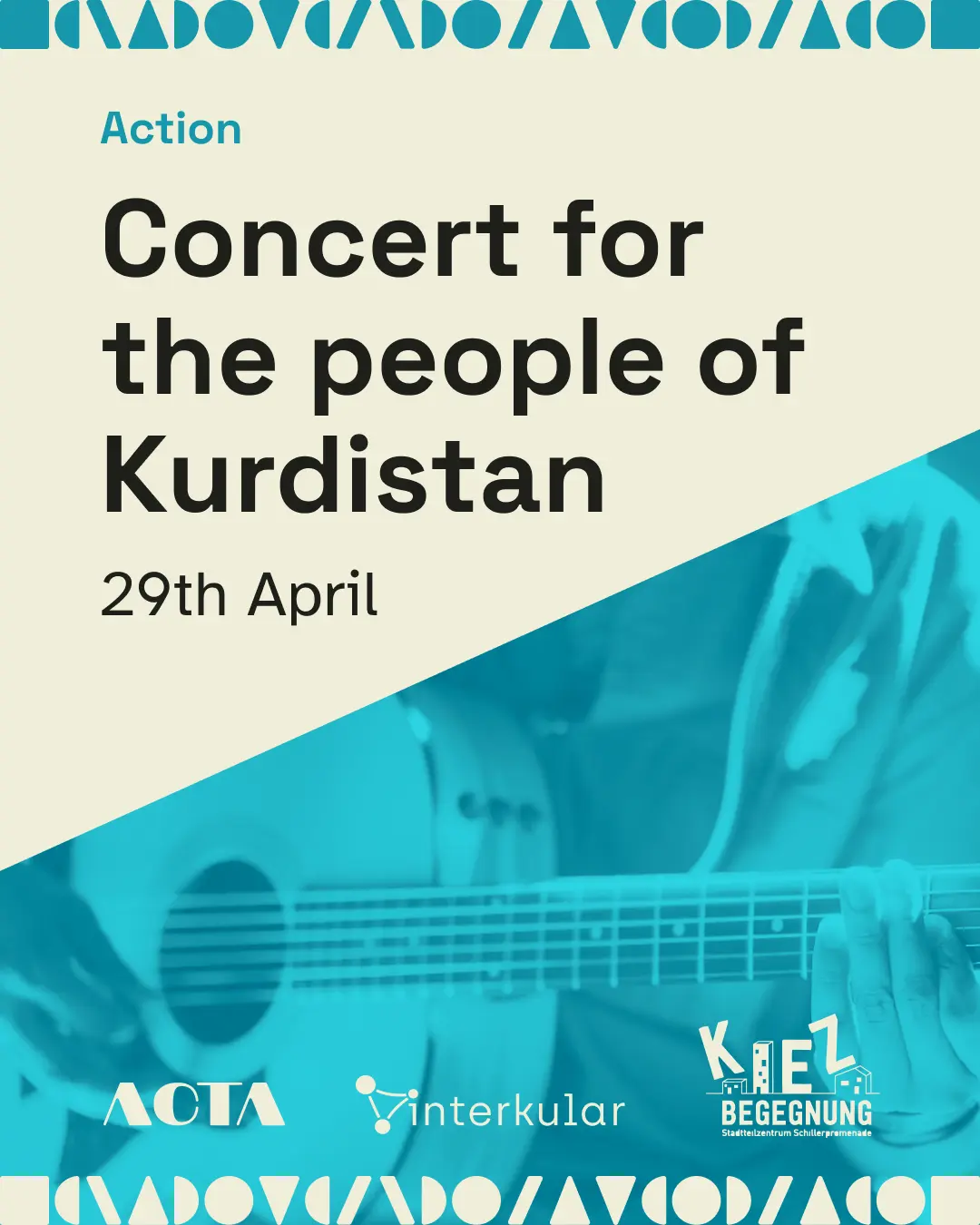 Action event cover in teal
