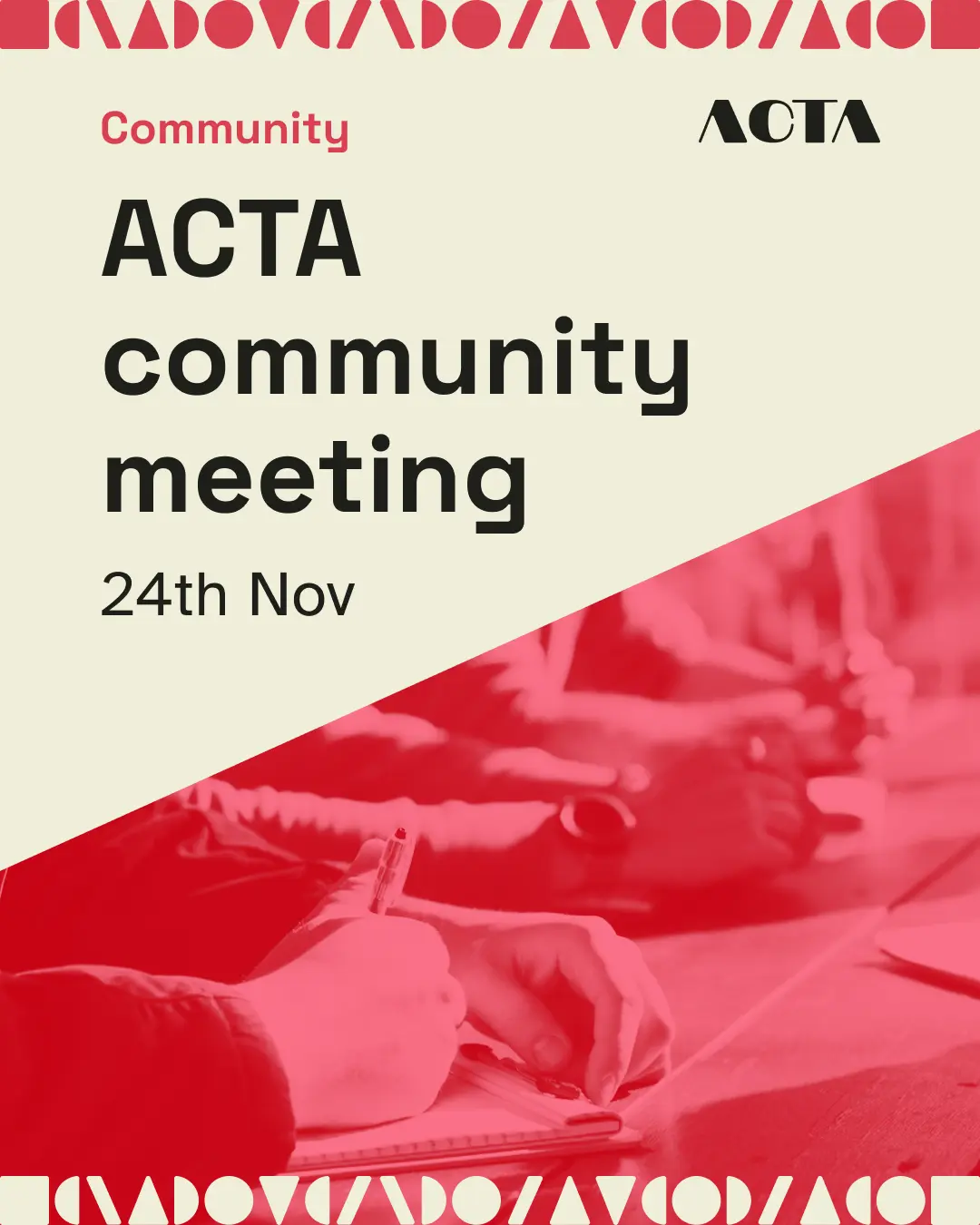 Community event cover in red