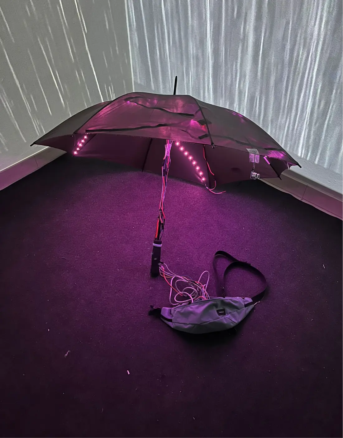 First umbrella prototype — alternate view