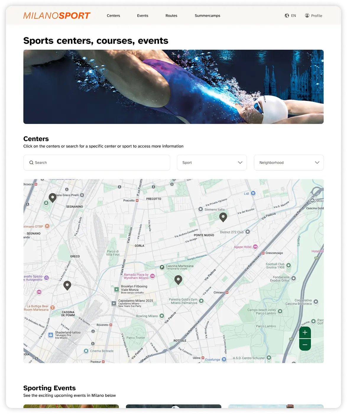 Home page — after