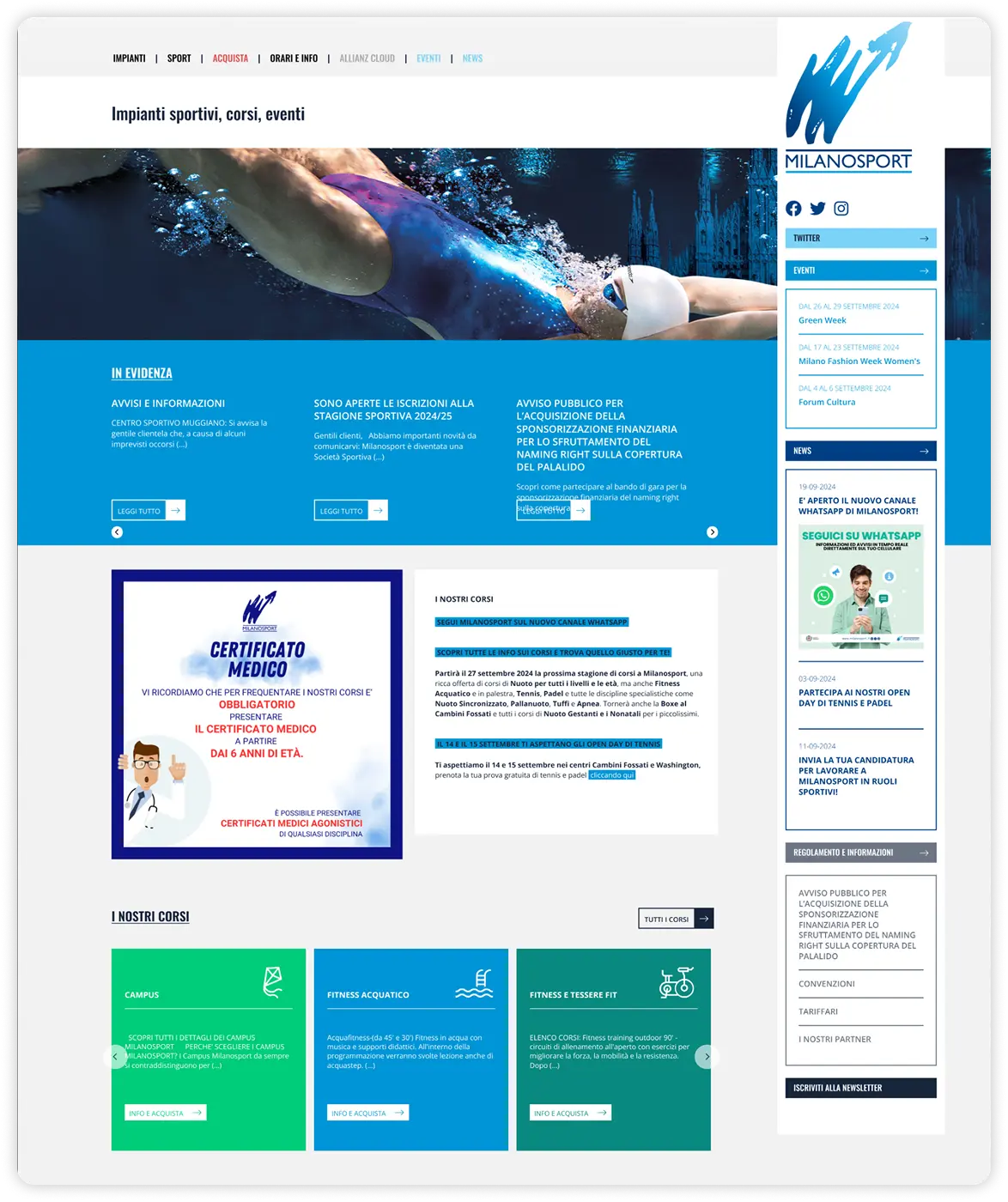 Home page — before