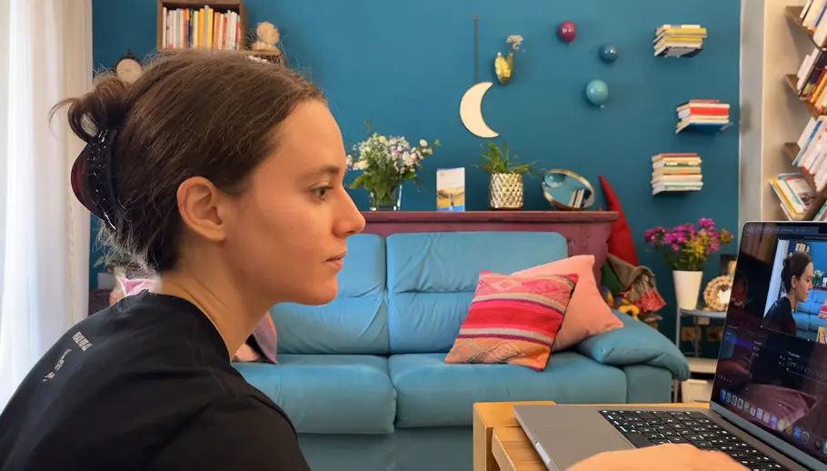 Behind the scenes — directing from the laptop