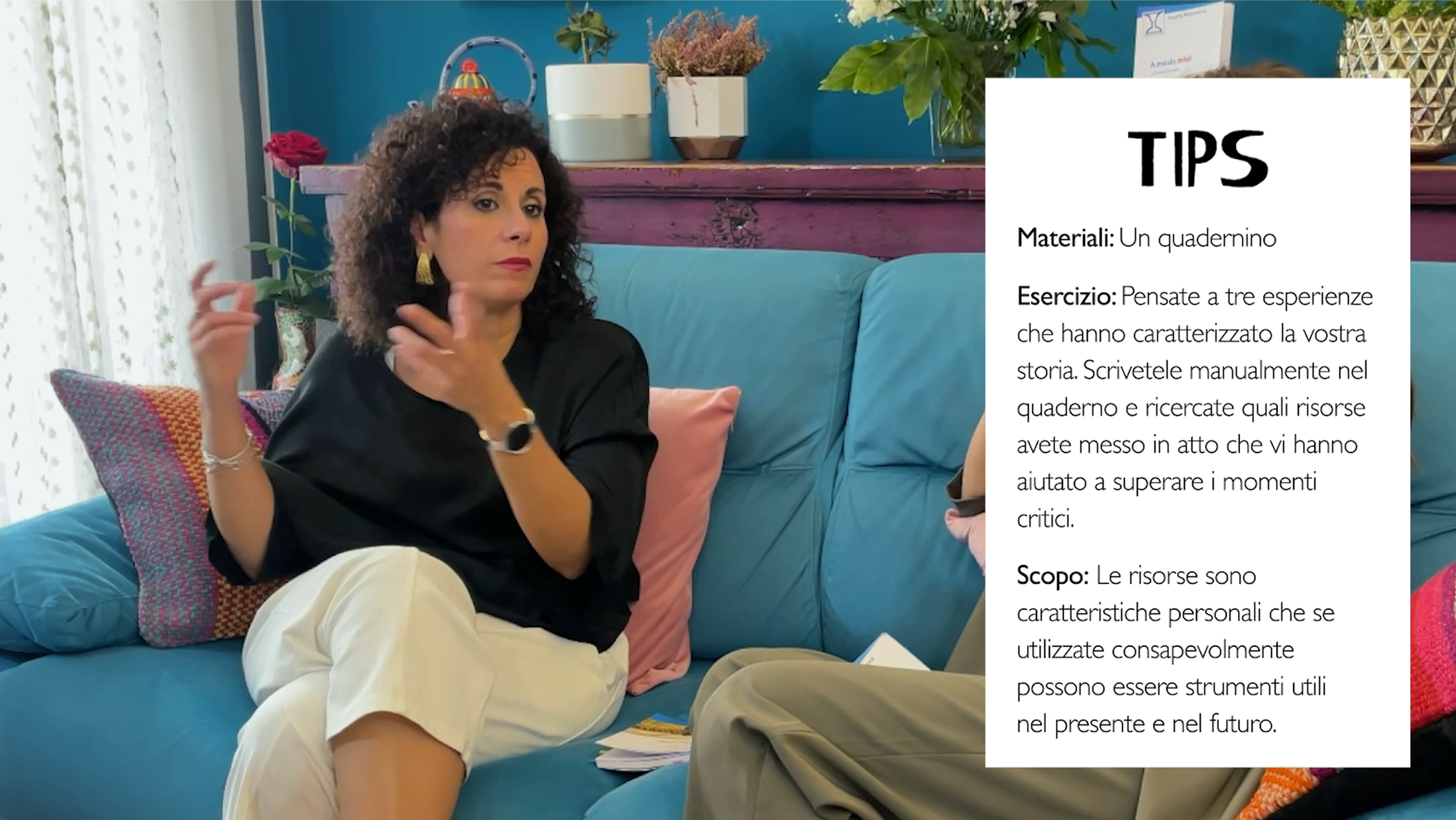 Practical tip card on screen