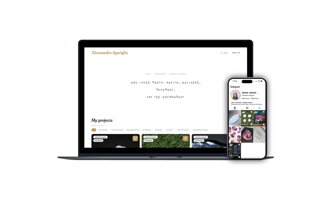 Personal brand design across web, Instagram, and Substack