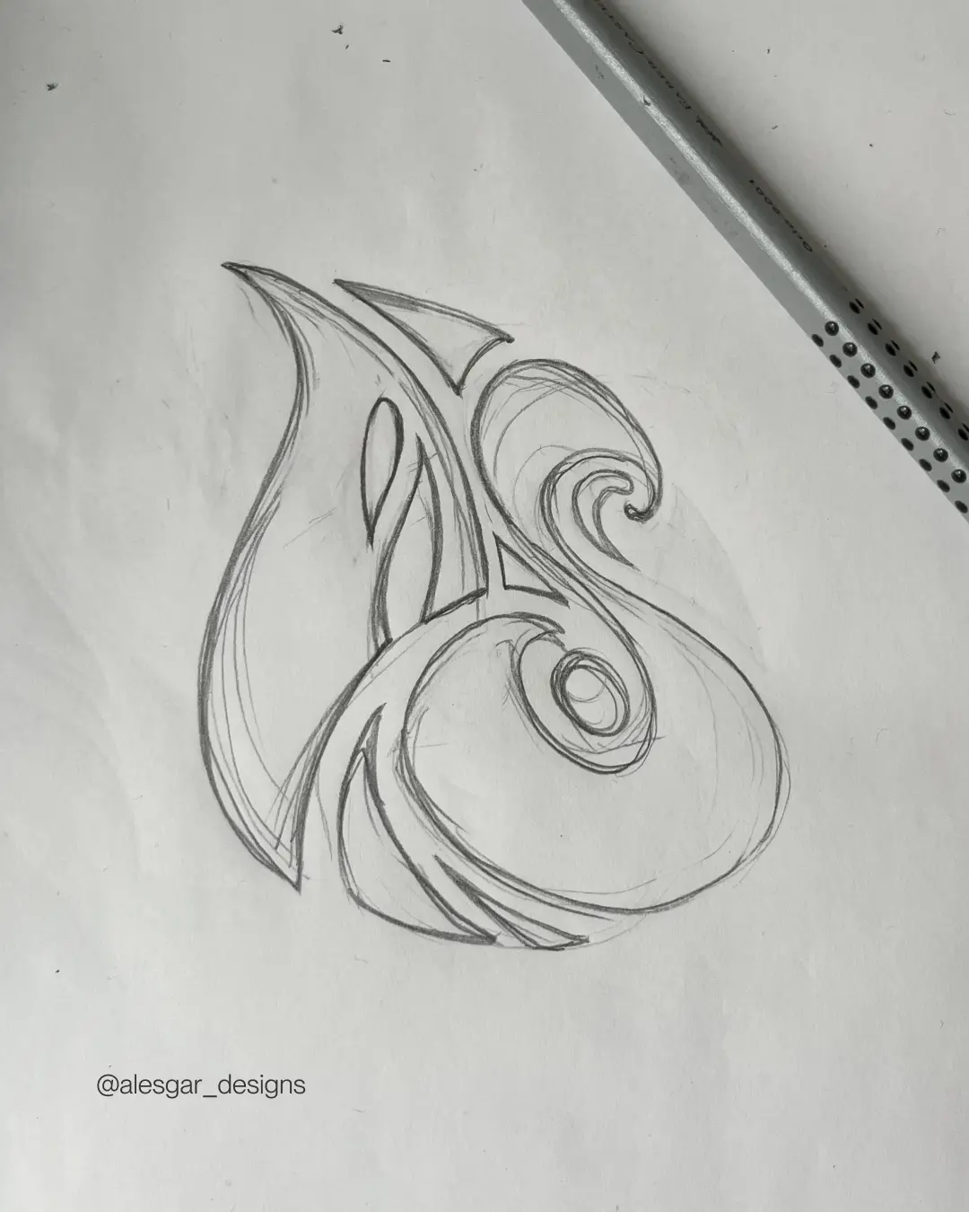 Monogram sticker sketch